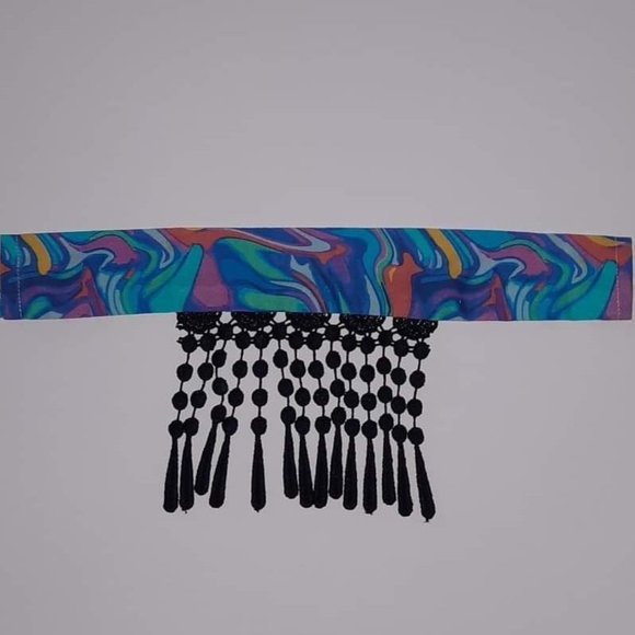 Dog Bandana Other - Paint Black Neck Tassel / Over the collar Pet Dog Bandana
